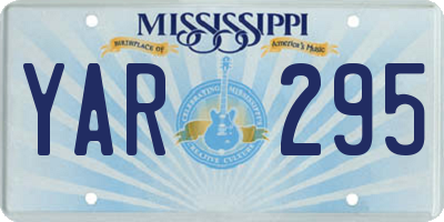 MS license plate YAR295