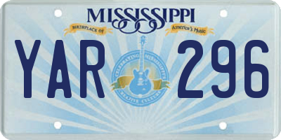 MS license plate YAR296