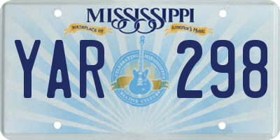 MS license plate YAR298