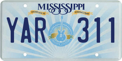 MS license plate YAR311
