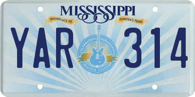 MS license plate YAR314