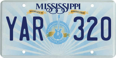 MS license plate YAR320