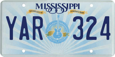 MS license plate YAR324
