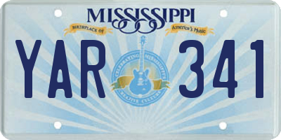 MS license plate YAR341