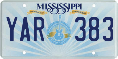 MS license plate YAR383