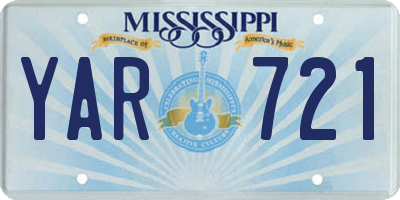 MS license plate YAR721