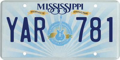 MS license plate YAR781