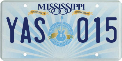 MS license plate YAS015