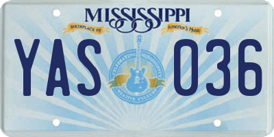 MS license plate YAS036