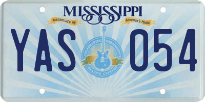 MS license plate YAS054
