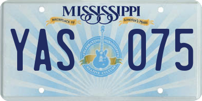 MS license plate YAS075