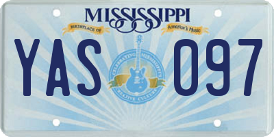 MS license plate YAS097