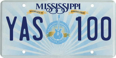 MS license plate YAS100