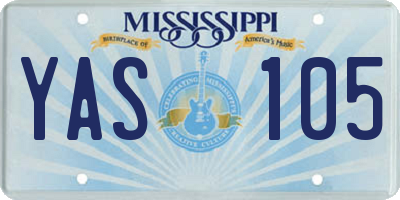 MS license plate YAS105