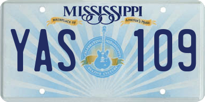 MS license plate YAS109