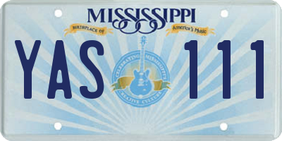 MS license plate YAS111
