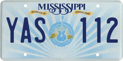 MS license plate YAS112