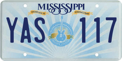 MS license plate YAS117