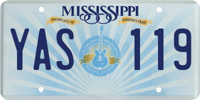 MS license plate YAS119