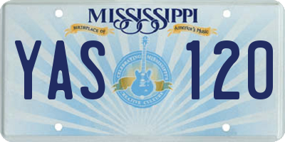 MS license plate YAS120