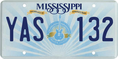 MS license plate YAS132