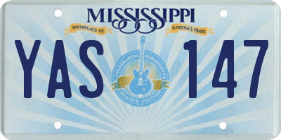 MS license plate YAS147