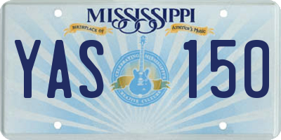 MS license plate YAS150