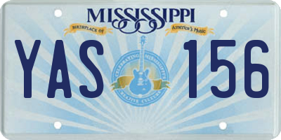 MS license plate YAS156