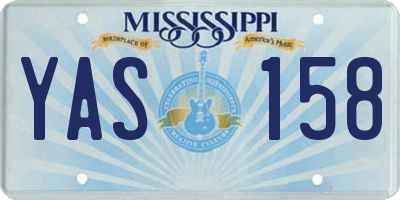 MS license plate YAS158