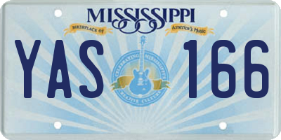 MS license plate YAS166