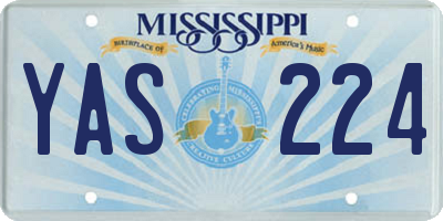 MS license plate YAS224