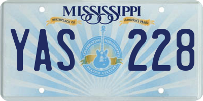 MS license plate YAS228