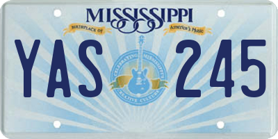 MS license plate YAS245