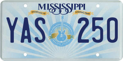 MS license plate YAS250