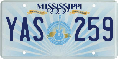 MS license plate YAS259