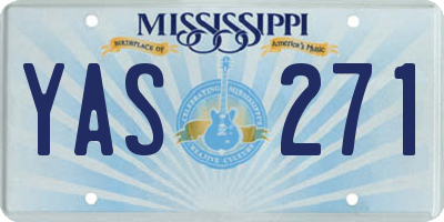 MS license plate YAS271