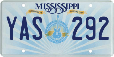 MS license plate YAS292