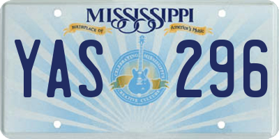 MS license plate YAS296