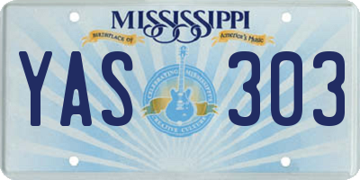 MS license plate YAS303