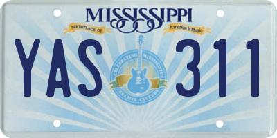MS license plate YAS311