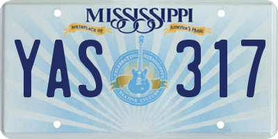 MS license plate YAS317