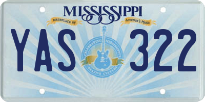 MS license plate YAS322