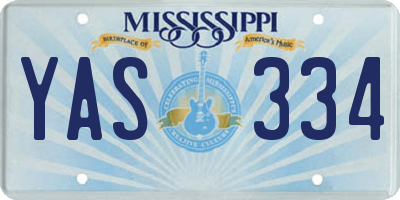 MS license plate YAS334