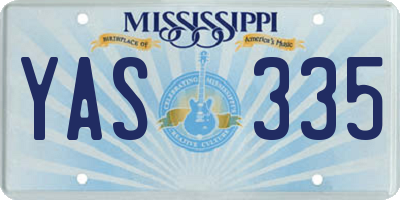 MS license plate YAS335
