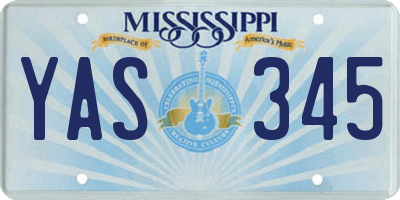 MS license plate YAS345