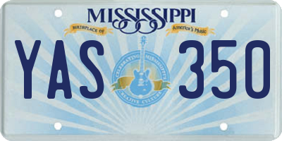 MS license plate YAS350