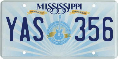 MS license plate YAS356
