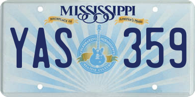 MS license plate YAS359