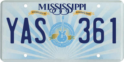 MS license plate YAS361