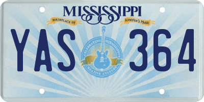 MS license plate YAS364